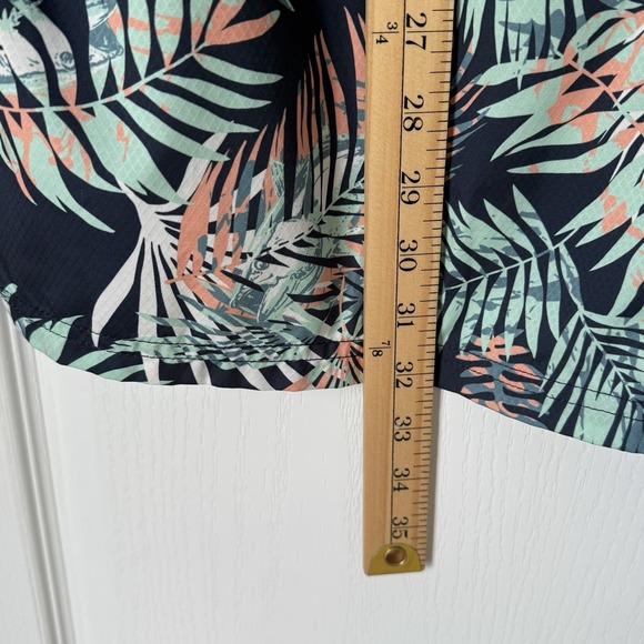 COLUMBIA PFG Super Slack Tide Camp Shirt Men XL Black Palm Print Fishing Omni - Picture 9 of 11